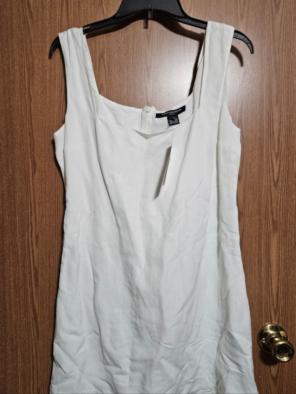 French Connection Summer White Zip Back Mini Dress Short Size 10!